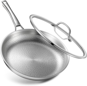 Oferta Especial al Por Mayor: Sartén <span class=keywords><strong>de</strong></span> Acero Inoxidable con Titanio <span class=keywords><strong>de</strong></span> 5 Capas Tri-ply sin Recubrimiento, <span class=keywords><strong>de</strong></span> 20/24/26/28 cm (8/10/12 Pulgadas) - Product Image 1