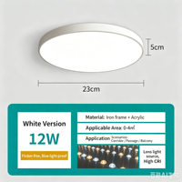 Plafonnier LED pour chambre à coucher, design moderne minimaliste ultra-fin, luminaire rond pour couloir, lampe principale pour salon
