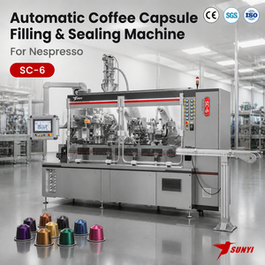 Machine de scellage de capsules de <span class=keywords><strong>café</strong></span> à six voies SC-6, 300-360 capsules/min, avec vis sans fin servo et purge à l'azote – Fabricant - Product Image 1