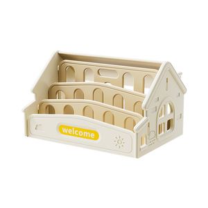 Meuble de rangement moderne en plastique multi-compartiments pour documents et livres, support de bureau décoratif pour enfants - Product Image 1