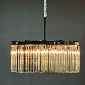 Lámpara colgante circular moderna de cristal, lámpara colgante con cadena ajustable para sala de estar, decoración del hogar de alta gama - Product Image 5