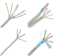 Alta velocidad Ftp Cat5e 305m 1000ft One Box 4pr 24awg Foil Blindado CCA COBRE HCCA Pass Flukee test 150MHz Lan Cable de red