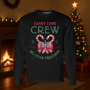 Maglietta a maniche lunghe Candy Cane Crew, camicia da pigiama coordinata per la famiglia, regali di Natale - Product Image 4