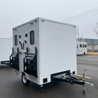 Remorque de toilettes portables Etodevice à 2 postes avec salles séparées pour hommes et femmes, idéale pour les événements, la construction et les entreprises de location