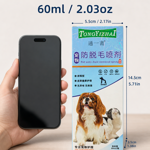 TongYiZhai 60ml Spray Antipelusas para Mascotas para el Cuidado del Pelo en Casa, Control de la Caída del Pelo para Perros de Pelo Largo, Marca Blanca OEM, Bajo MOQ, Directo de Fábrica - Product Image 4