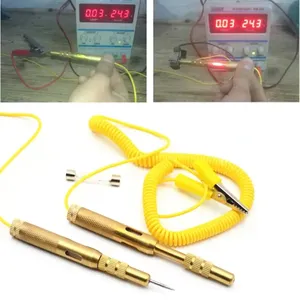 Testeur de <span class=keywords><strong>circuit</strong></span> de phare de <span class=keywords><strong>voiture</strong></span>, lampe de tension automobile DC 6V 12V 24V, stylo de test en cuivre, détecteur, sonde lumineuse, lampe de test de système - Product Image 3