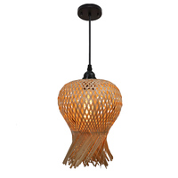 Lustre suspendu moderne en bambou tissé transparent fait à la main en Europe pour hôtel, cuisine, îlot