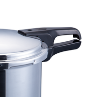 Casserole à pression en aluminium de 18 cm/3 L, design anti-explosion, résistante à la chaleur, poignée en bakélite noire, extérieur poli