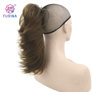 Molletta con artiglio riccio <span class=keywords><strong>coda</strong></span> <span class=keywords><strong>di</strong></span> <span class=keywords><strong>cavallo</strong></span> 14 ''capelli sintetici biondi resistenti al calore extension per donne <span class=keywords><strong>di</strong></span> colore - Product Image 5