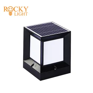 Solar square capital lamp/ 15/5000 Solar garden European simple modern wall pillar lamp