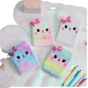 Soododo Cute Cartoon <b>Cat</b> <b>Plush</b> Notebook 5-inch Fabric Cover Travel Journal Printed Students Sewing Handbooks Birthday Gifts - Product Image 1