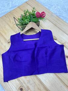 Conjunto de Sari de Georgette Morado Real para Mujer, Marca Unity Luxure, con Chaqueta y Blusa Bordadas, Ropa de Fiesta Premium - Product Image 5