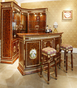 Juegos de <span class=keywords><strong>comedor</strong></span> de estilo <span class=keywords><strong>barroco</strong></span> francés de lujo, mesa de <span class=keywords><strong>comedor</strong></span> rectangular marrón antigua con porcelana y mesa decorativa de latón - Product Image 6