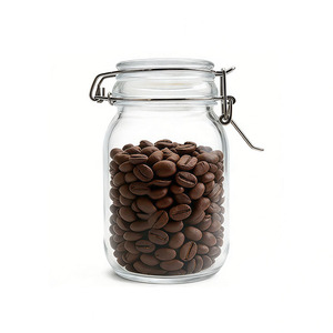 Expédition rapide, pots en verre de haute qualité au design moderne <span class=keywords><strong>pour</strong></span> le stockage des aliments, 360 ml, logo personnalisé, ouverture large, petits pots en verre <span class=keywords><strong>pour</strong></span> bonbons, miel, avec couvercles à clip - Product Image 2