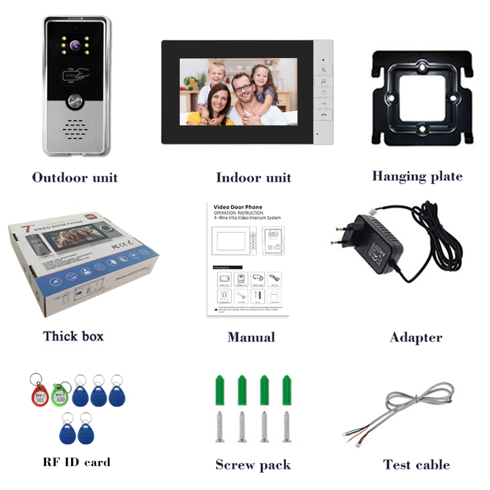 10 inch video doorbell with 3 monitor