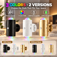 Lampu Dinding LED Silinder ABS Gaya Modern Kontrol Sensor Kecerahan Lembut untuk Suasana Kamar Tidur Lampu Malam LED RGB Bertenaga Baterai