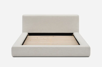 Lit de luxe design pour chambre à coucher, mobilier d'intérieur, lit double avec base en bois et tissu doux