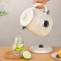 Bouilloire Électrique Sans Fil Rétro 1,7 L en Plastique Coloré avec Arrêt Automatique, Idéale pour la Maison et l'Hôtel
