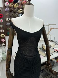 Vestido de Noche Elegante e Informal de Alta Calidad OUDINA, con Hombros Descubiertos, Encaje Irregular, Sin Mangas, <span class=keywords><strong>para</strong></span> Mujer, <span class=keywords><strong>para</strong></span> Fiesta - Product Image 5