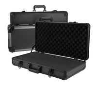 Étui portable en aluminium noir sur mesure avec mousse intégrée, solution de rangement de haute qualité