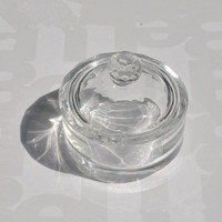 Présentoir en verre de forme ronde de grande taille, 1 pièce, poudre liquide acrylique pour le Nail Art