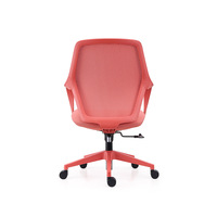 Chaise de bureau moderne au design tendance en maille – Hauteur réglable, pivotante, avec accoudoirs et appui-tête en aluminium, pour usage domestique ou informatique, rouge