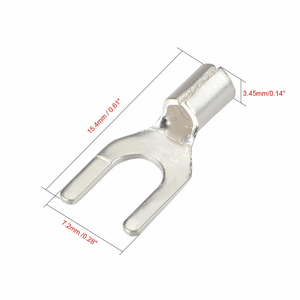 Connecteur de câblage électrique à sertir nu pour presse à froid, type fourche, pour fils nus, fourches de câblage UT0.5~UT16, 22-6AWG 0.5-16mm² - Product Image 2