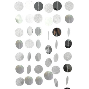 Guirlandes de fleurs en papier colorées de 2m et 4m pour décorations de fête d'anniversaire, de Saint-Valentin et de remise de diplôme, guirlandes à tirer à motifs étoiles et pois - Product Image 3