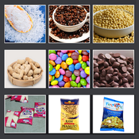 Petits sachets verticaux de pistaches, amandes, raisins secs, noix de cajou, graines de tournesol, noix, emballés automatiquement en film plastique à haute productivité