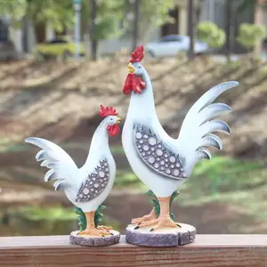 Enfeites de galinha da páscoa estilo fazenda, decoração de jardim, enfeites de resina ao ar livre