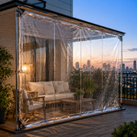Bâche en PVC transparente, imperméable et coupe-vent, sur mesure avec service de découpe pour abri extérieur de maison, jardin, patio, balcon