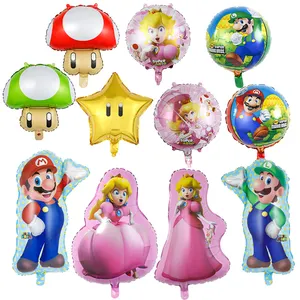 New Princess Peach Mario Helium Balloon Super Hero Mario Party Decoration Supplies For Kids Toy Cartoon Foil Balloon