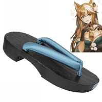 Chaussures traditionnelles japonaises en bois Geta Sabots tongs Sandales d'extérieur Fleurs Orientales Japon Anime Cosplay Paulownia Femme Chaussures