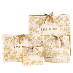 <b>Luxury</b> <b>Gift</b> Handbag Multi-size Paper Carrier <b>Bag</b> With Two-tone Ribbon for Party Favor Christmas New Year <b>Gift</b> Packaging - Product Image 1