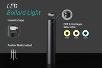   Lampadaire LED de jardin certifié DLC, 14W 24W, avec détecteur de mouvement, pour pelouse, allée, jardin, extérieur