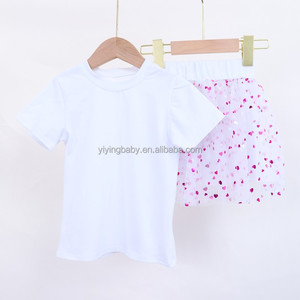 Completo Due Pezzi per Bambine: T-Shirt a Maniche Corte e Gonna <span class=keywords><strong>in</strong></span> <span class=keywords><strong>Tulle</strong></span> Stampata, Abbigliamento Casual da Principessa di Alta Qualità Personalizzabile - Product Image 2