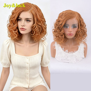 <span class=keywords><strong>Perruque</strong></span> Courte Bouclée Bob 14 Pouces, <span class=keywords><strong>Perruque</strong></span> Lace Front HD 13x8 Pré-Pluckée, Perruques Bouclées Tendance pour Femmes, Usage Quotidien et Fêtes - Product Image 1