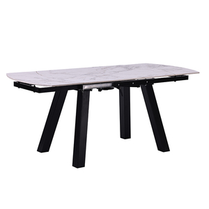 Échantillon gratuit modèle automatique pierre frittée supérieure feuille extensible chaises turques rétro maison table à manger en verre contemporaine - Product Image 2