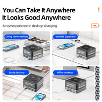 Estación de Carga Inteligente 7 en 1 de 80w, Soporte de Carga Multifuncional con USB-C, Carga Inalámbrica para Teléfono y Ranura para Auriculares