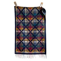 Écharpe-châle longue d'hiver pour femme, style ethnique, motif géométrique, imitation cachemire, à franges, bohème, transfrontalière, vente en gros