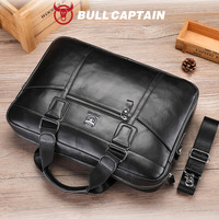 Bolso de Negocios de Cuero Genuino BULLCAPTAIN, Estilo Moderno Juvenil, Bandolera, Versión Coreana, Maletín para Hombre