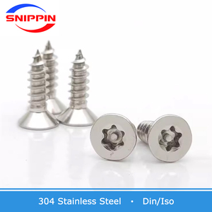 Tornillo de madera <span class=keywords><strong>autorroscante</strong></span> de seguridad a prueba de manipulaciones con cabeza plana avellanada Torx de seis lóbulos de acero inoxidable M2.9, 304, A2, - Product Image 3