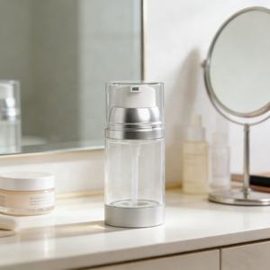 Flacon pompe sans air en plastique AS/PP de 100 ml, 120 ml, 50 ml pour nettoyant, crème et lotion <span class=keywords><strong>visage</strong></span> - Product Image 3