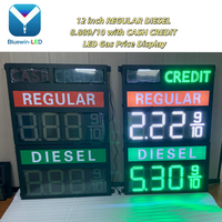 Letrero LED Impermeable IP65 para Precios de Gasolina, Letrero LED de Precio de Combustible con Alternancia Automática entre Efectivo/Crédito para Gasolineras de EE. UU.