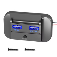 Chargeur de voiture double prise USB WLETO, charge rapide 15W, bouton marche/arrêt RV, 12-24V, voitures, bus, bateaux, direct usine, LED bleu/rouge/vert