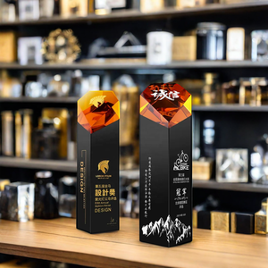 Pha Lê cúp tùy chỉnh logo chủ đề lưu niệm trong suốt màu Vàng Pha Lê Kim Cương Vàng Cột khắc nối màu đen - Product Image 3