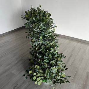 D-FR164 Vente chaude : chemin de table de mariage en fleurs de gypsophile, chemin de table de luxe, grande arche de fleurs, soie artificielle pour la décoration - Product Image 6