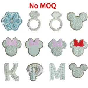 Custom 100% Embroidered Embroidery Patches Sew Iron On Embroidery Chenille Patches Rhinestone Transferfor Clothing