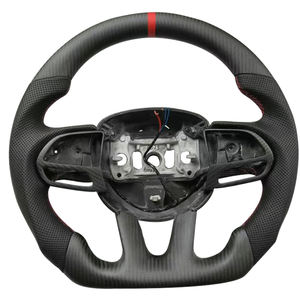 Explosive New Products Matte Carbon Perforated Leather Steering Wheel for Dodge Challenger Car Steering Wheel - Product Image 1