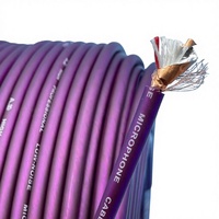 Câble audio blindé 96P à 2 conducteurs avec gaine en PVC pour haut-parleur, fil de cuivre violet 2x16x0.10, rouleau de 90m